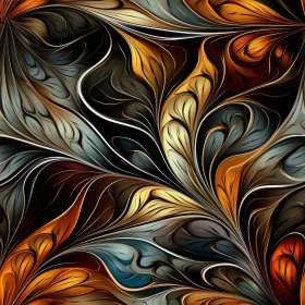Intricate Abstract Art with Flowing Lines and Vibrant Colors