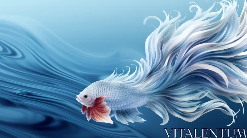 Realistic Betta Fish Digital Painting in Profile AI Image