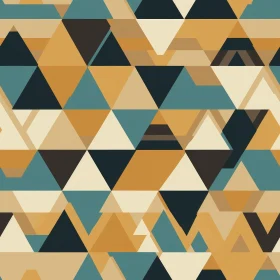 Brown, Teal, Yellow Geometric Triangle Pattern