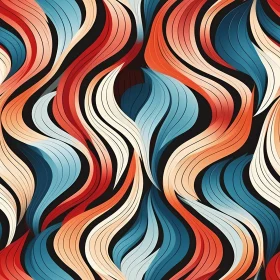 Colorful Waves Seamless Pattern | Modern Abstract Design