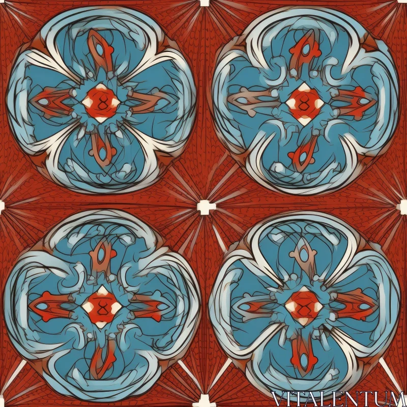 Intricate Floral Ceramic Tiles - Seamless Pattern Design AI Image