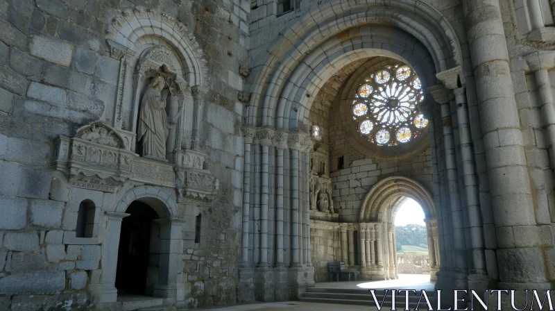 Majestic Interior of a Medieval European Church AI Image
