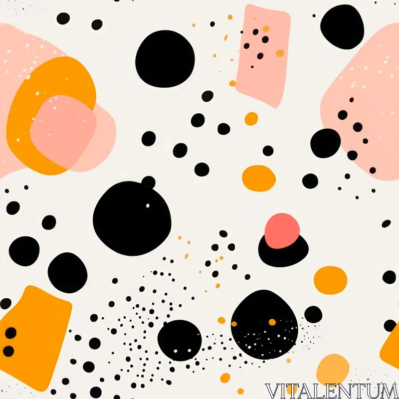 Organic Shapes Abstract Pattern in Beige Background AI Image