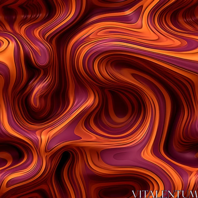 Abstract Wavy Marbled Pattern in Orange and Purple AI Image