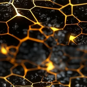 Cracked Surface 3D Rendering with Glowing Lava