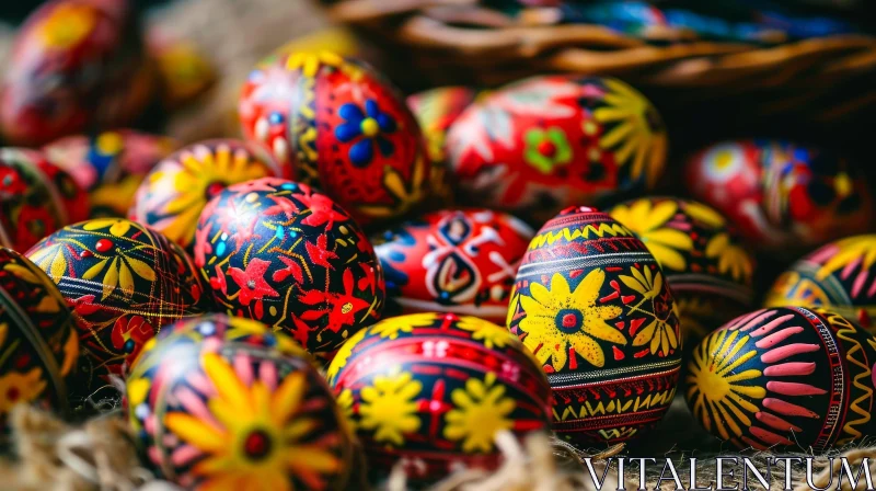 Exquisite Easter Eggs: Ukrainian Folk Art Celebration AI Image