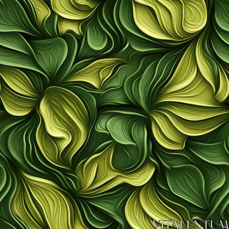Green and Yellow Leaves Seamless Pattern AI Image