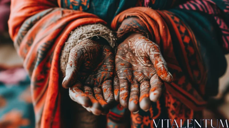 Intricate Henna Tattoos: A Captivating Display of Artistry AI Image
