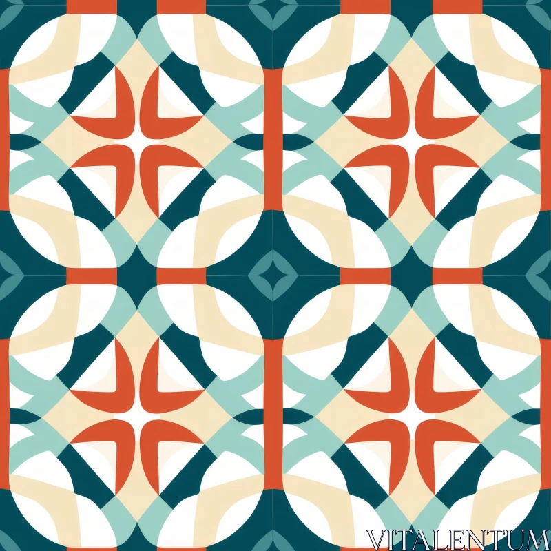 Optimistic Retro Geometric Pattern for Fabric and Wallpaper AI Image