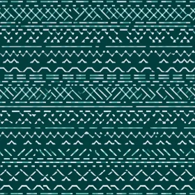 Teal and White Geometric Pattern Inspired by African Art