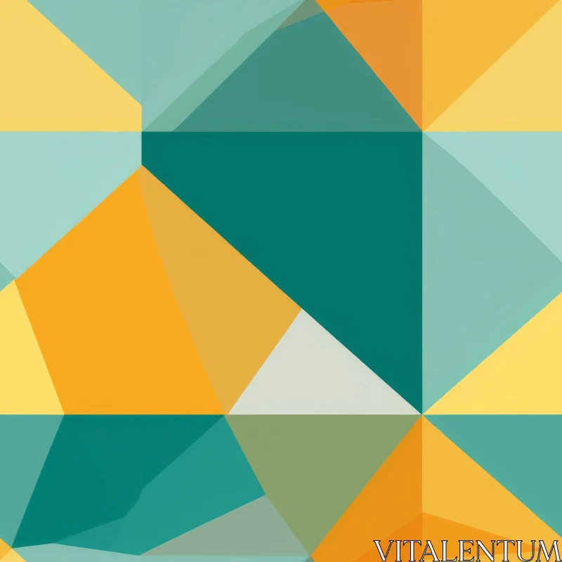 Teal Green White Triangle Geometric Background AI Image