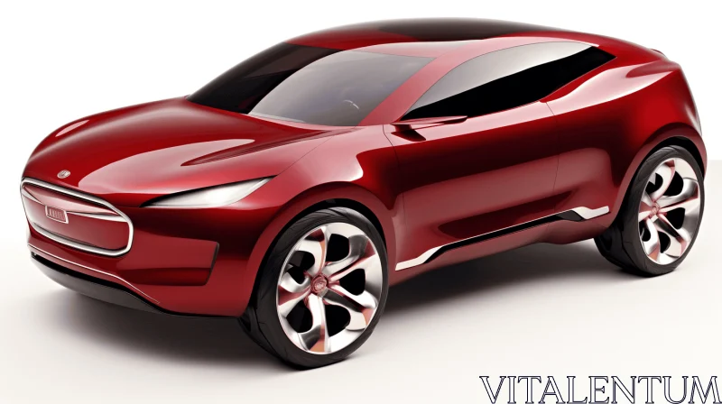 Captivating Jaguar Ipac Concept Car in Red Coloring AI Image