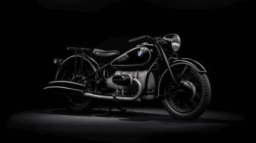 Captivating Vintage-Inspired BMW Motorcycle in the Dark