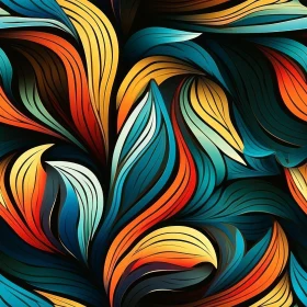 Colorful Abstract Painting with Dark Blue Background