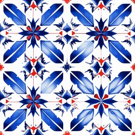 Delft Blue Floral Tile Pattern - Seamless Design
