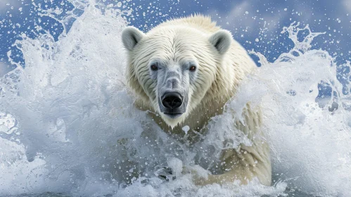 Majestic Polar Bear in Arctic Waters