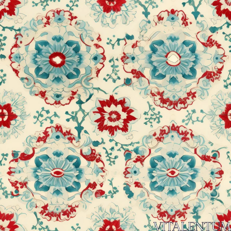 Vintage Floral Circular Pattern AI Image