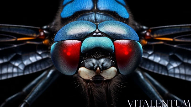 Detailed Dragonfly Close-up in Nature AI Image