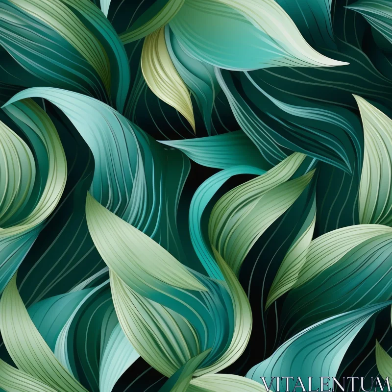 Green Leaves Pattern | Seamless Texture Design AI Image