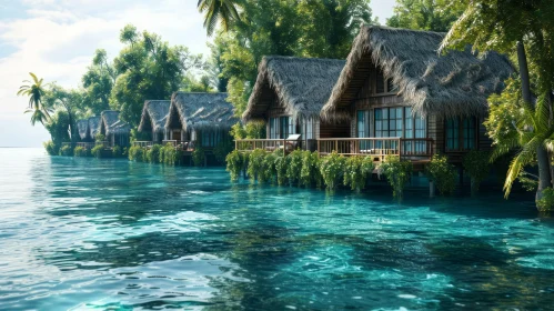 Captivating Overwater Bungalows at a Serene Resort