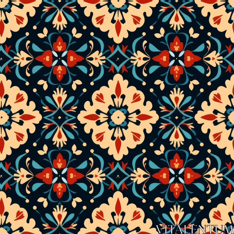 Colorful Moroccan Tiles Seamless Pattern for Various Projects AI Image