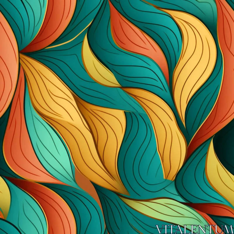 Colorful Waves Geometric Pattern AI Image