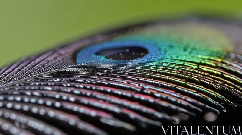 Peacock Feather Close-Up: Vivid Colors & Patterns AI Image