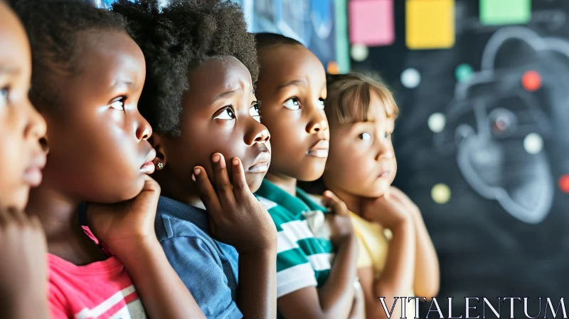 Captivating Image of Group of African Descent Children AI Image