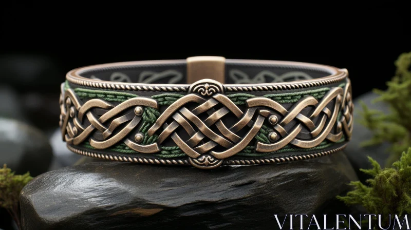Celtic Knotwork Bracelet in 3D Rendering AI Image