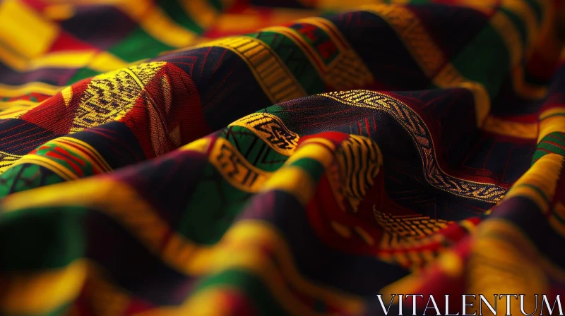 Colorful African Fabric Close-Up | Geometric Pattern AI Image