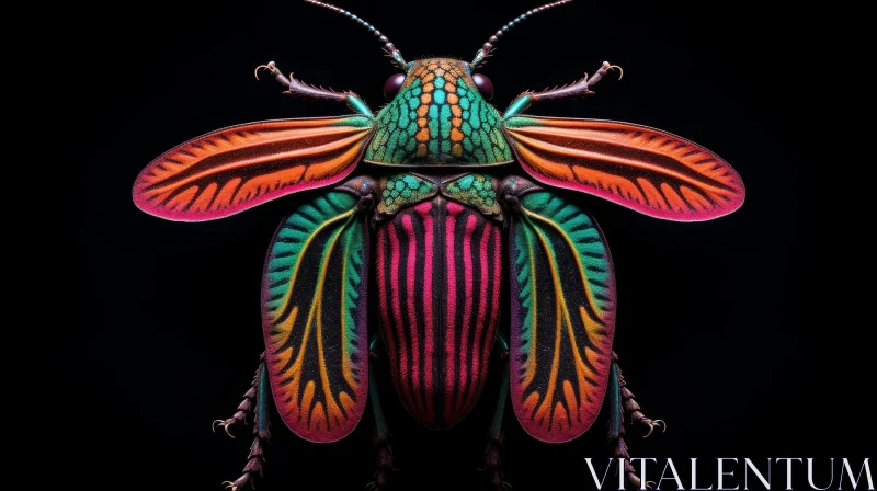 Colorful Beetle Photo: Detailed Macro Shot AI Image