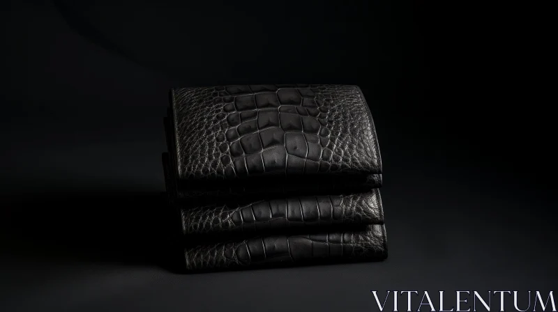 Luxurious Black Crocodile Leather Wallet - Product Shot AI Image