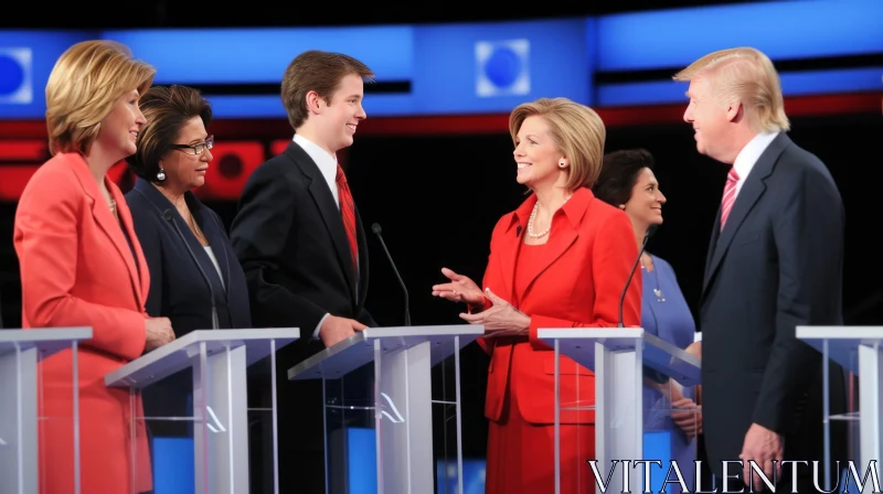 Political Debate: Fiorina, Rubio, Trump, Kelly & Christie AI Image