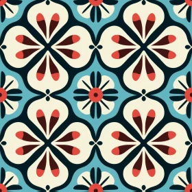 Symmetrical Floral Vector Pattern
