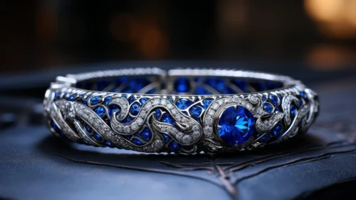 Elegant Silver Bracelet with Blue Sapphires