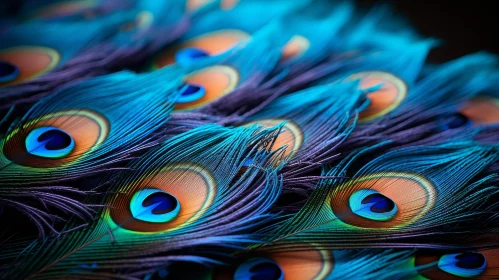 Exquisite Peacock Feathers Close-Up