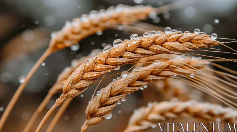 Golden Wheat Field Close-Up AI Image