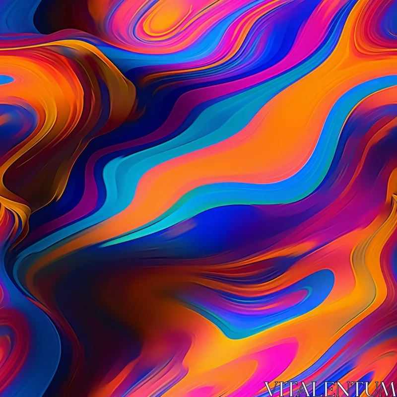 Vivid Abstract Painting with Dynamic Movement AI Image