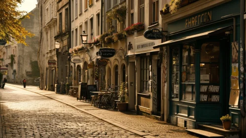 Charming European City Street Scene | Old Buildings, Flowers, and More