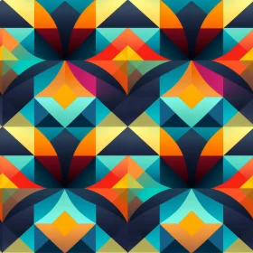 Colorful Retro Geometric Pattern - Seamless Design