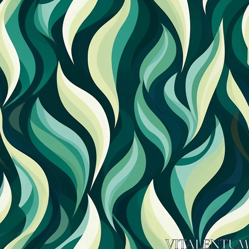 Dark Green Leaf Vector Pattern for Fabric and Wallpaper AI Image