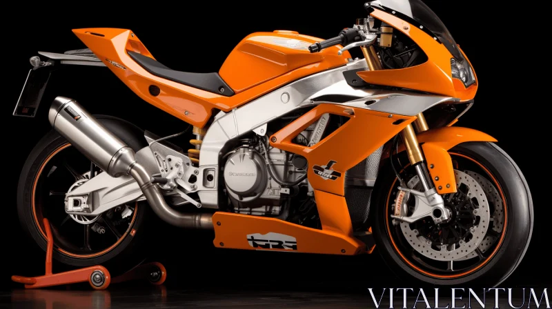 Exquisite Orange and White Motorcycle: A Masterpiece of Precision Engineering AI Image