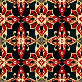 Moroccan-Inspired Quatrefoil Pattern on Black Background