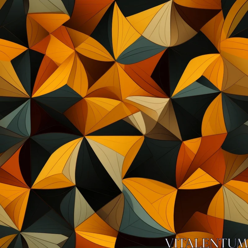 AI ART Multicolored Triangle Seamless Pattern - Warm Colors