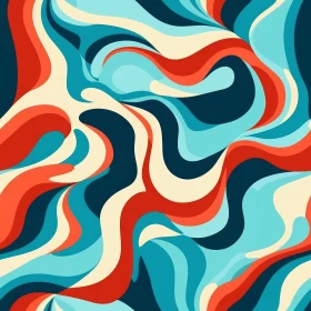 Colorful Abstract Painting with Wavy Pattern