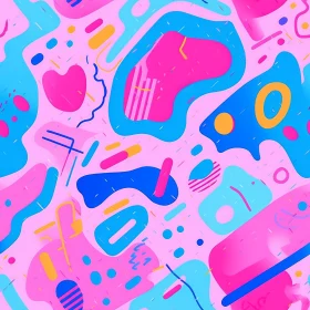 Colorful Abstract Shapes Pattern | Energetic 1980s Memphis Design