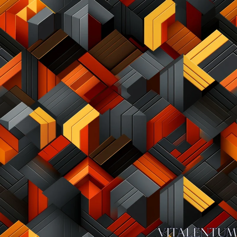 Colorful Geometric 3D Pattern Design AI Image