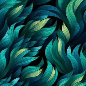 Hand-Drawn Blue-Green Waves Pattern