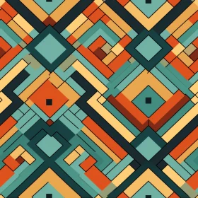 Harmonious Geometric Pattern in Blue, Green, Orange, and Yellow
