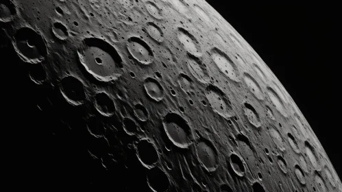 Moon Craters 3D Rendering - Detailed Surface View